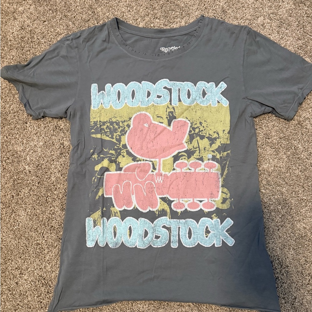 Woodstock Graphic Tee for Kids - Gray with Pink & Light Blue
